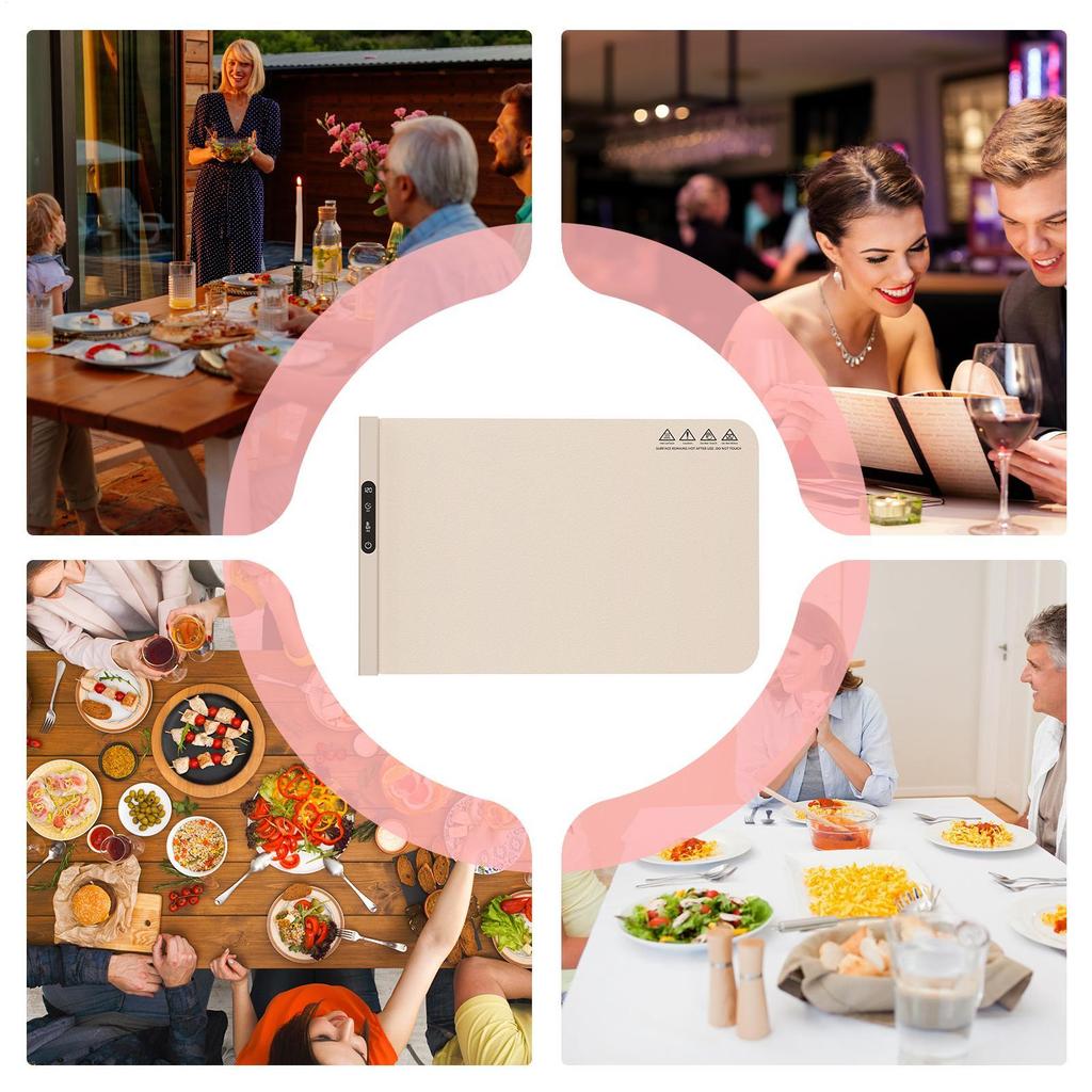 Warming Mat For Food Silicone Heating Pad With 6 Temp Settings Silicone Warming Mat For Buffets Party Gatherings Kitchen
