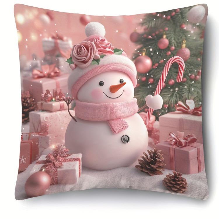 Rosa Weihnachtskissenbezüge: Weihnachtsmann, Schneemann & Festliche Freuden Sofas, Schlafzimmer-Kissenbezüge, Weihnachtsgeschenke