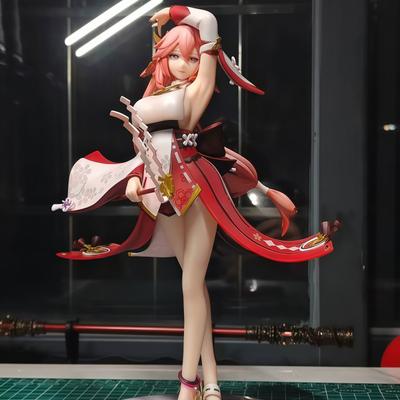 Gorąca Figurka Genshin Impact Yae Miko Figurki Anime Kawaii Dziewczyna Anime Periferia Statua Kolekcjonerska Spersonalizowany Model Biurko Prezent