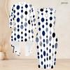 Women Plus Size Striped Printed Two Piece Set 3 4 Sleeve Open Cardigan Sleeveless Crew Neck Bodycon Dress