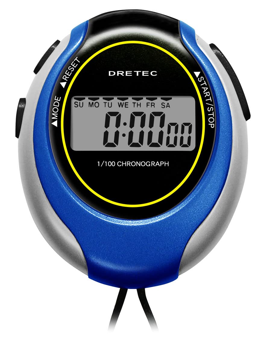 

dretec DRETEC Sports Timer Large Screen Display Second Stopwatch Blue 1/100 SW-109BL