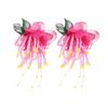 Exaggerated Beach Earrings Crystal Petals Stud Earrings French Style Flower Dangle Earrings  Gifts
