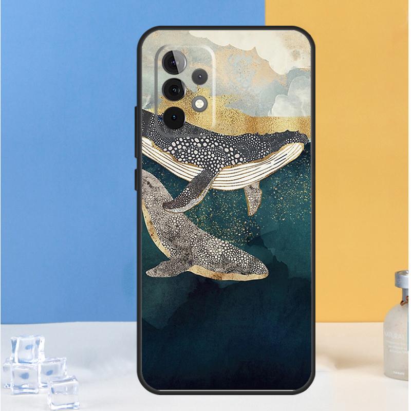 Cartoon Whale For Samsung Galaxy A54 A34 A14 A13 A33 A53 A36 A05 A06 A16 A32 A52 A55 A35 A15 A56 A26 Case