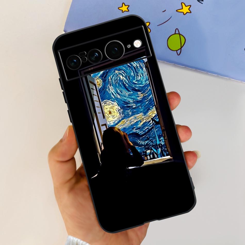 For Google Pixel 7 Pro Case Google Pixel 7 7Pro Pixel7 Fashion Cool Pattern Soft Silicone Black Color Phone Cases