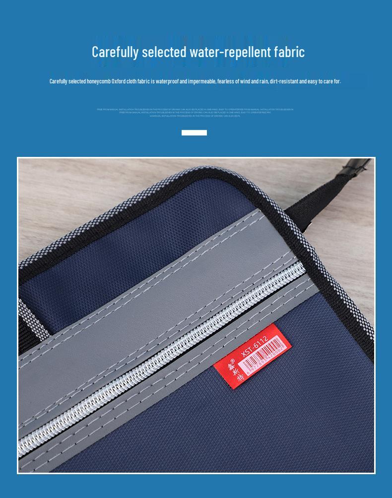 Large Capacity Oxford Cloth Document Holder with Zipper - Business, Meeting & Gift Briefcase