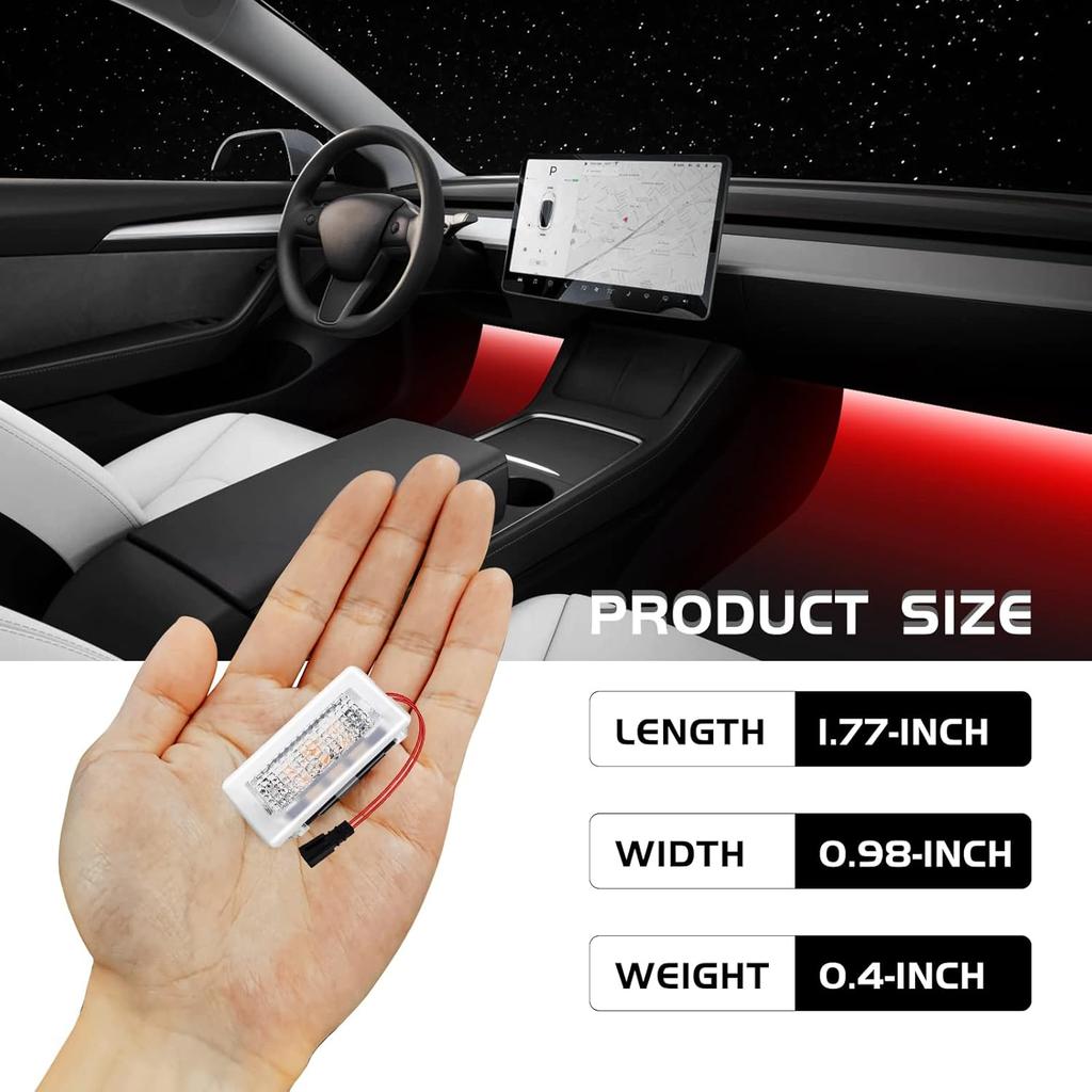 For Tesla Model Y Model 3 Highland Ultra-Bright Interior Foot-Well Lights Compatible Model 3/Y/S/X Interior LED Lights Bulbs Kit