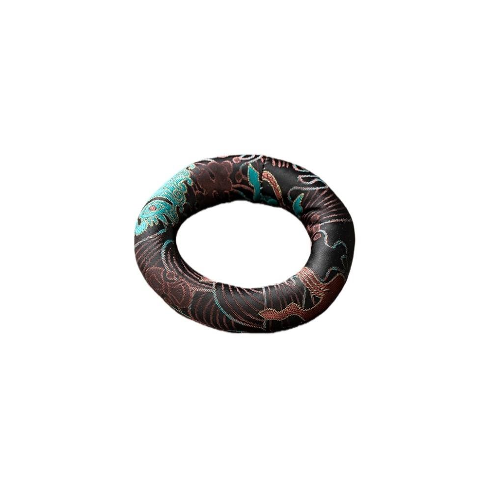 Spirituelles Zubehör Nepalesische Klangschale Matte Runder Stoff Donut-Form Matte Rutschfest Traditionelle Getränkebecher-Matte Yoga-Praxis