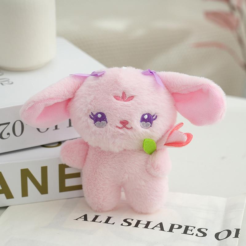 Adorable Flower Bunny Plush Toy Keychain Cute Soft Short Plush Material