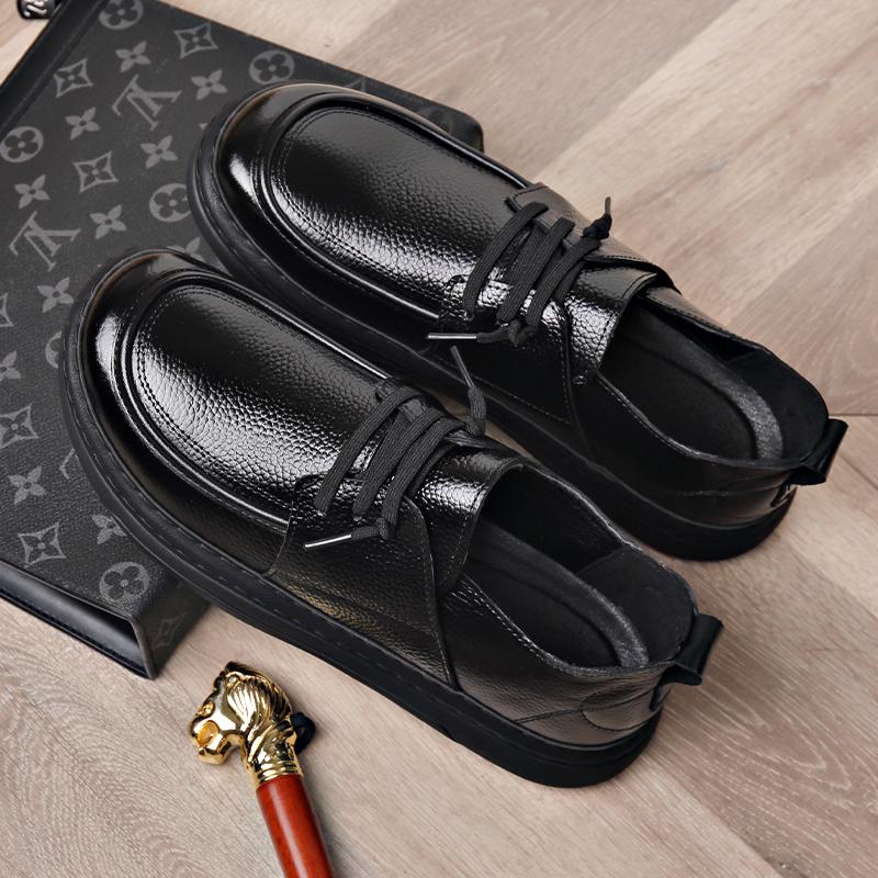 Fashion Genuine Leather Men's Loafers Non Slip Walking Flats Breathable Outdoor Slip on Casual Shoes New Versatile Male Driving Sneakers