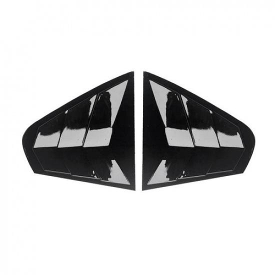 Carbon / Black Rear Window Louver Shutter Cover Trim For VW Jetta MK6 12-18