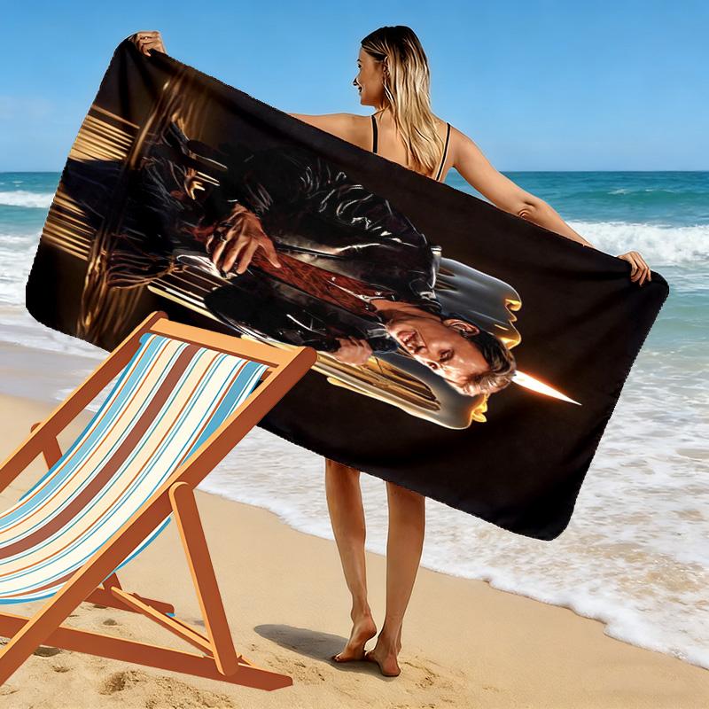Rhythm: Johnny's Electric Night Beach Towel Beach Beach Towel for Vacation Photos Absorbent Bath Towel Quick-drying Swim Towel Seaside