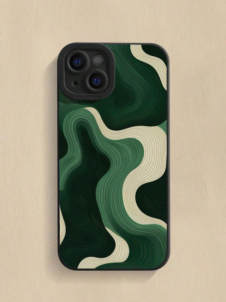 Abstract Navy Wave Line Art Minimalist Style Phone Case for iPhone 17 16 15 14 13 12 11 Series Pro Max Plus