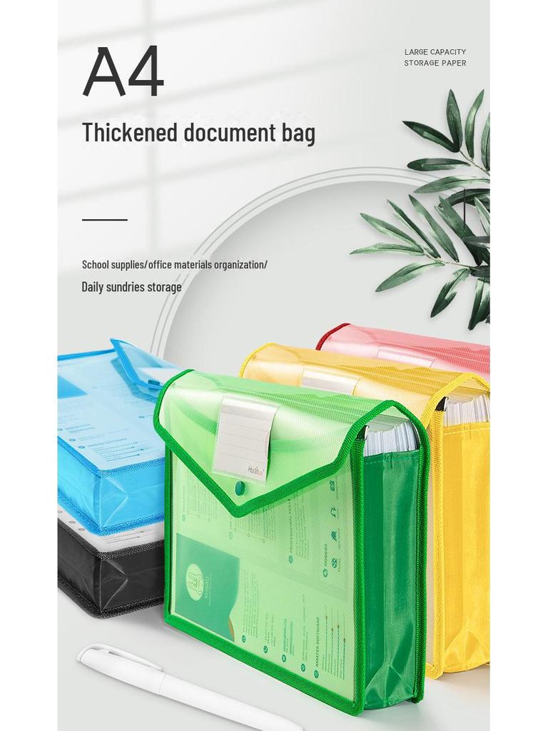 Transparent A4 Document Bag with Large Capacity and Business Card Holder