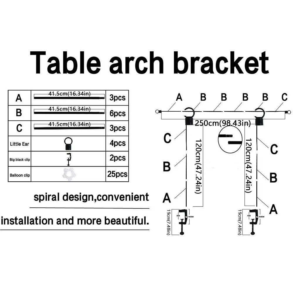 with Clamps Balloon Arch Stand Adjustable Length Desktop Arch Frame  Wedding Party Decor