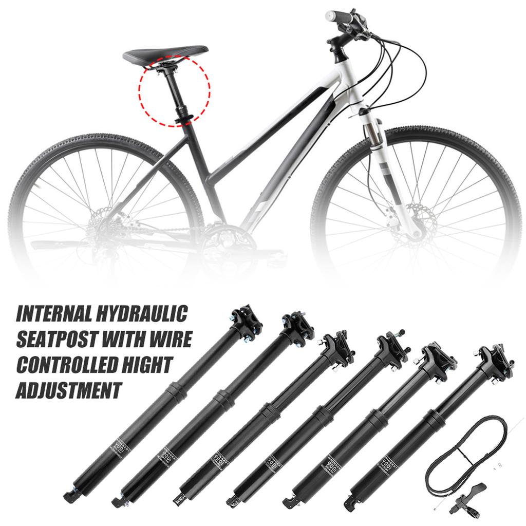 Mountain Cycling Seatpost with Adjustable Height Cable Controlled Hydraulic Seatpost Remote Internal Inner Cable