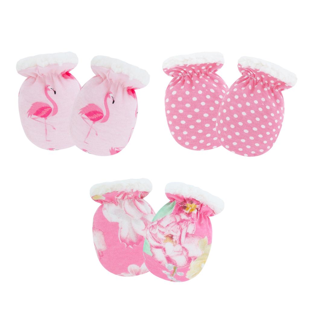 3Pair Thickened Lamb Wool Baby Gloves Anti Scratch Soft Elastic Winter Warm Newborn Mittens Infant Hand Covers Comfortable Protective Gear 0-1 Years