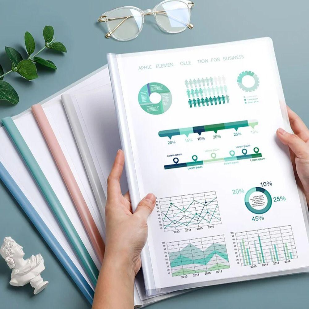 Thickened Document Rod Clamp Plastic Business Folder New A4 Draw Rod Folder