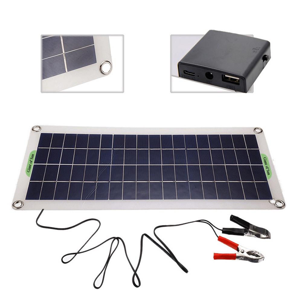 Kit de painel solar portátil de 300 W, 12 V, carregamento USB, controlador de placa de célula solar, células solares à prova d'água para telefone, RV, carro, MP3 PAD