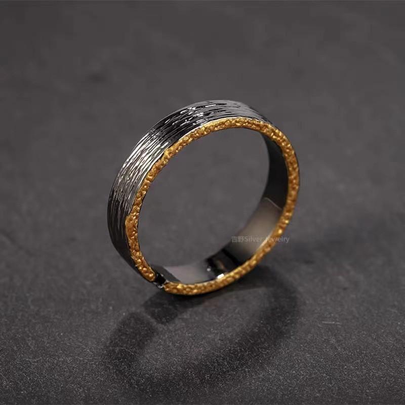 Adjustable Silver-Plated Geometric Ring Men Women Minimalist Vintage Style Moon Motif Finger