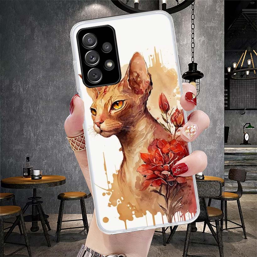 Lavaza Sphynx Sphinx Cat Phone Case For Samsung Galaxy A13 A14 A15 A16 A17 A53 A54 A55 A56 A57 A33 A34 A35 A36 A37 A23 A24 A25 A