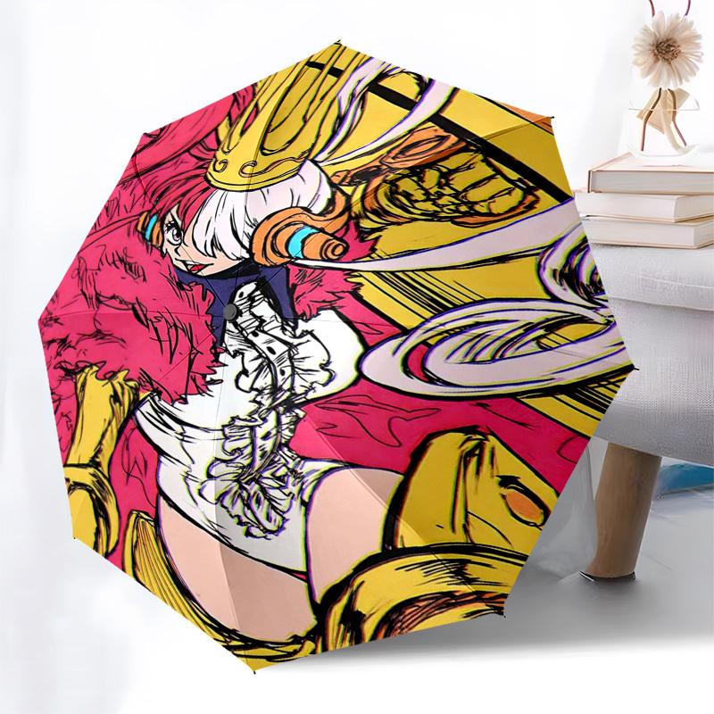 1pc Outdoor Umbrella with Anime Character Design - Automatic Opening/Closing, Portable 3-Fold Design, 8-Bone Iron Frame, Perfect Gift for Fans, T