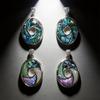 Shell Inlay Geometric Pendant Necklace With Diy Charm For Fashion Enthusiasts