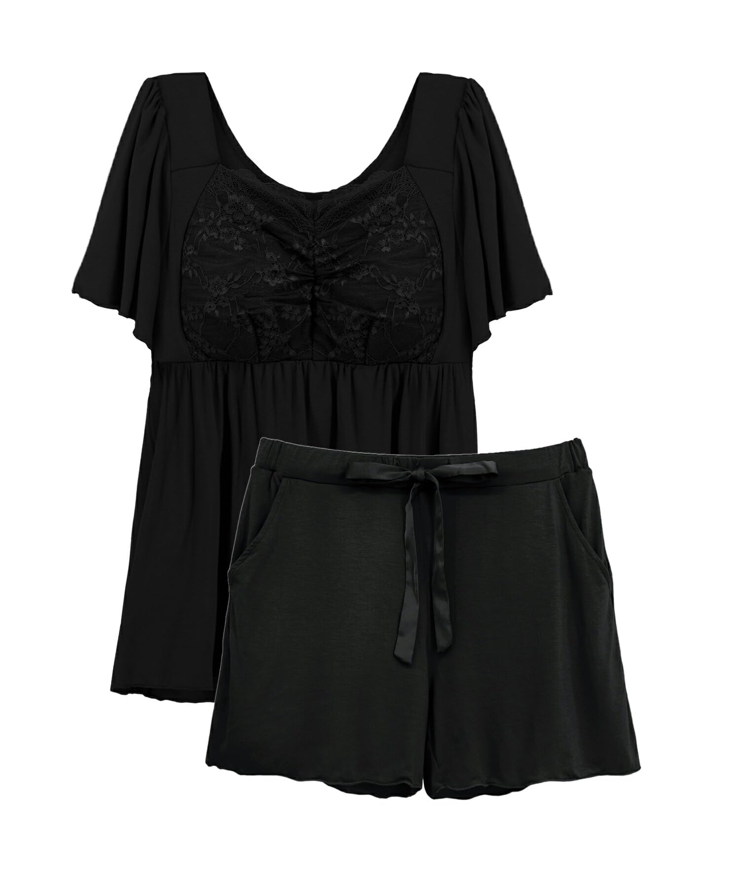 

Ночная майка с коротким рукавом и расклешенными шортами, топ и низ, для дома и для беременных, шорты [с двумя отверстиями] и комплект, без косточек, для ношения, для кормления грудью, пре-