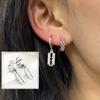 2pc Korean Fashion Stainless Steel Razor Blade Pendant Earring Punk Hip-hop Women Men Unisex Gothic Ear Studs Earrings Zircon