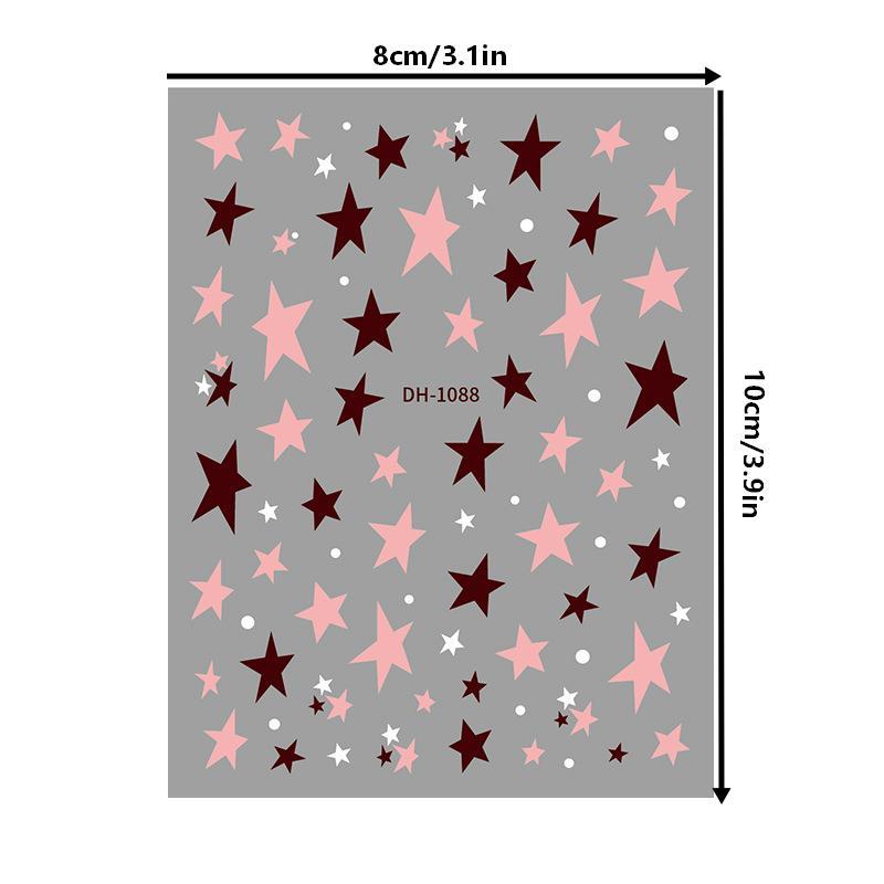 Pentagram Nail Stickers Self Adhesive Irregular Star Nail Decals DIY Nail Art Accessories for Beginner Salon Use