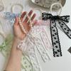 Lace Up Lace Scarves Bow Tie Ribbons Necklaces Exquisite Pearl Choker  Girl