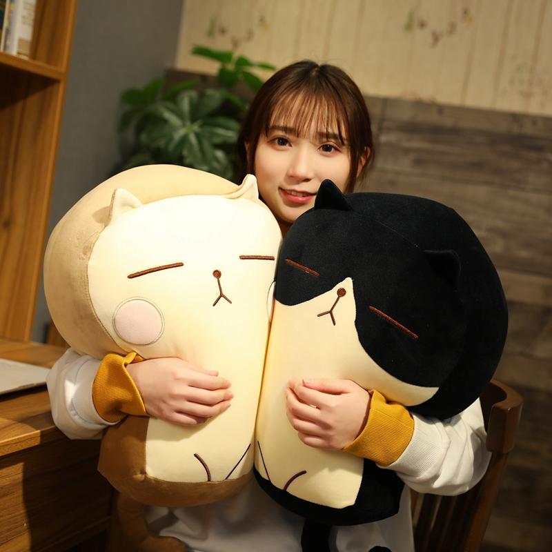 30/40cm Toast Cat Plush Pillow Stuffed Sop Kitten Black 3-color Brown Cushion Squishy Head Support Plushie Gift