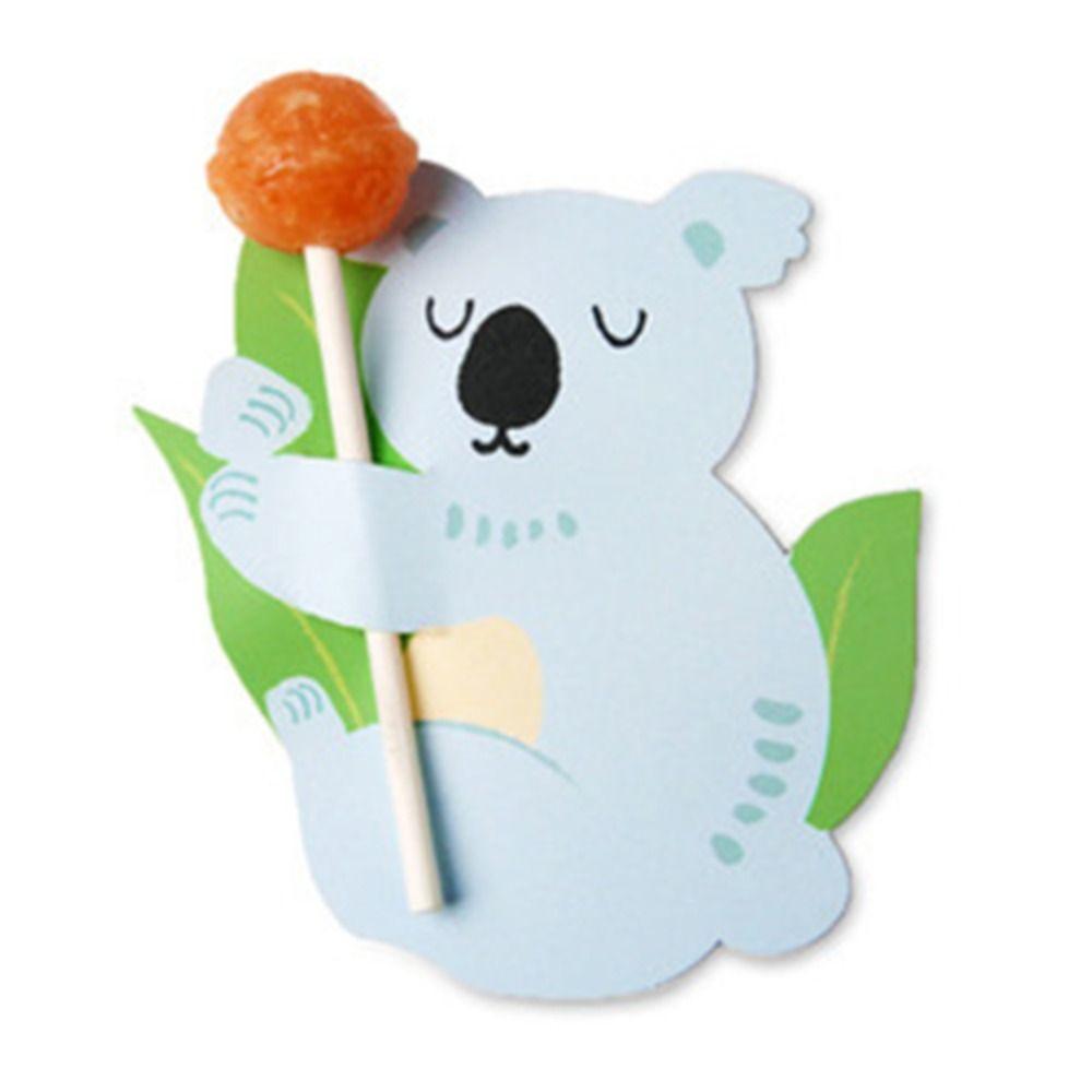Lollipop Dekoration Karten Cartoon Tier Muster Tiere Themed Party Kindergarten Nachricht DIY Karte Ostern Dekorationen