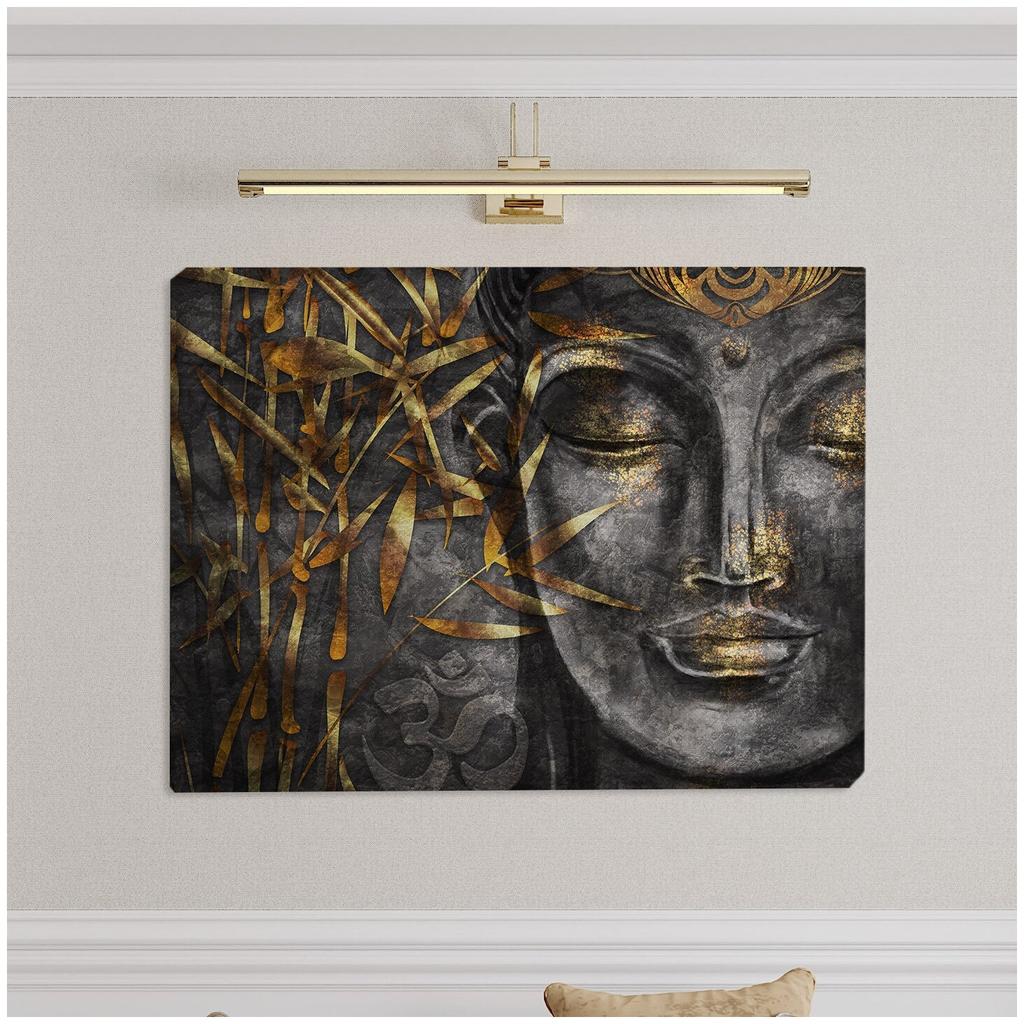 A Golden Flower Buddha Head Poster Canvas Painting Living Room Decorative Printed Wall Art Painting Frameless