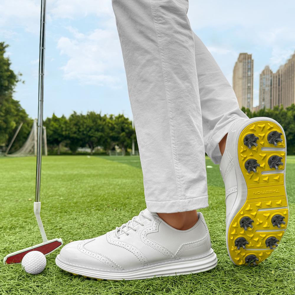 THESTRON Men's Professional Golf Shoes, Large Size 39-48, Spiked and Anti-slip Sport Footwear