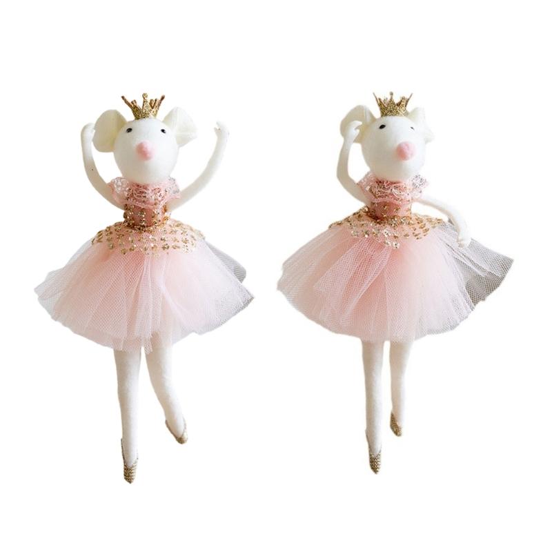 Ballettmaus-Puppe Weihnachtsbaumschmuck für das Feiertagsfest 20cm Ballettänzerin Figur Hängedekoration