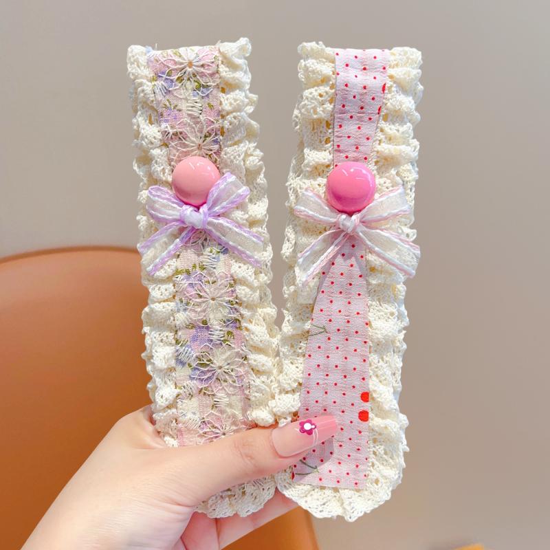 1/3Pcs Sweet Cute Baby Headbands Bangs Stickers Girls Princess Hair Artifact Kids Headwear Photography Props