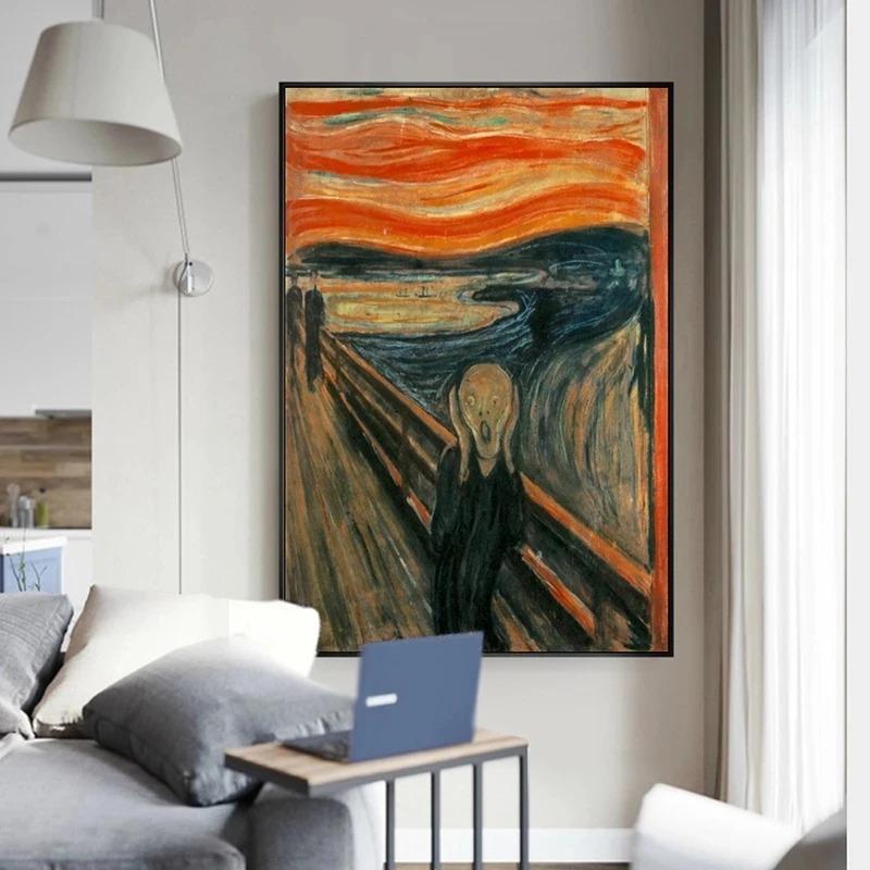 Edvard Munch The Scream Slávne obrazy na plátne Abstraktné Klasický Scream Plagát a tlač Nástenné obrazy Home Decor Cuadros