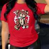 Naughty Bear Cotton T-Shirt Short Sleeve Round Neck Women 2d Print Tops