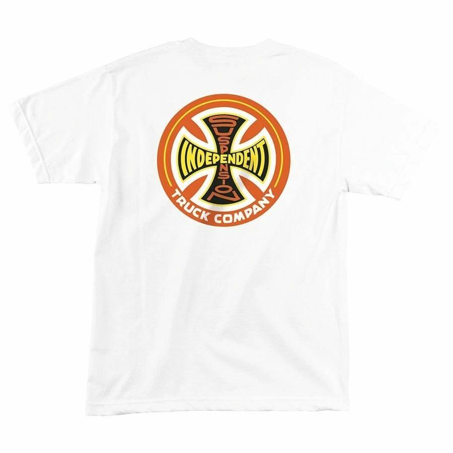 Independent Trucks SUSPENSION SKETCH Skateboard T Shirt WHITE w/ORANGE Logo M