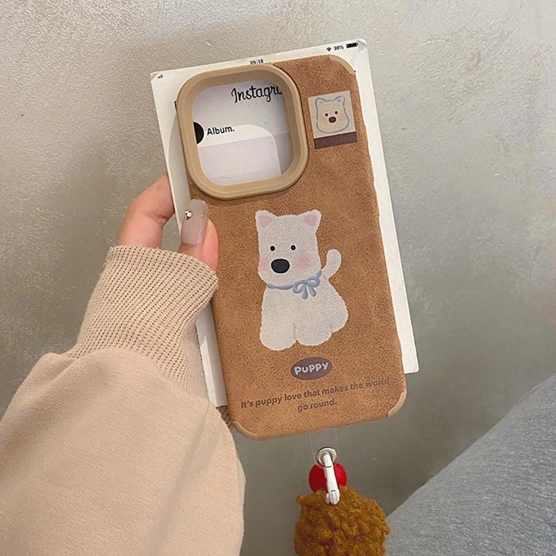 Autumn and Winter Cute West Highland Dachshund with Skin Texture for IPhone16pro Mobile Phone Case for Apple 15 Protective Case