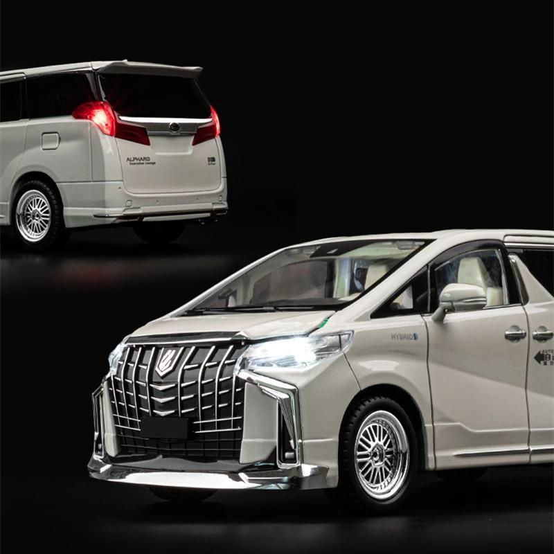 Lqbn4 Large Size 1/18 Toyota Alphard MPV Alloy Car Model Diecast Metal Toy Vehicles Car Model Simulation Sound and Light Children Gift
