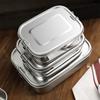 304 Stainless Steel Square Lunch Box Sealed Insulation Bento Box Student Lunch Box Canteen Large Capacity Compartment Lunch Box