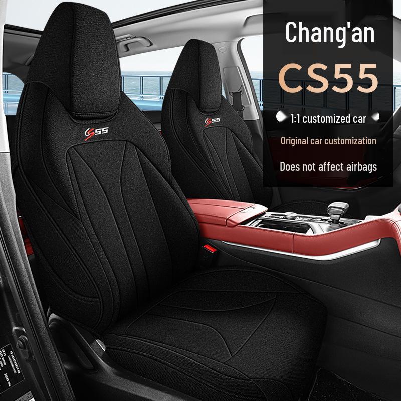 Breathable Fabric Car Seat Covers for Changan CS55/CS55PLUS, Fully Wrapped in Cotton and Linen.