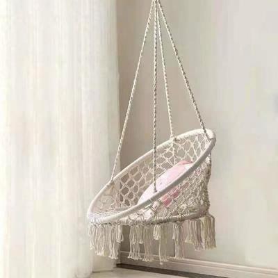 Nordic Tassel Indoor/Outdoor Swing Chair with Iron Ring and Cotton Rope Hammock
