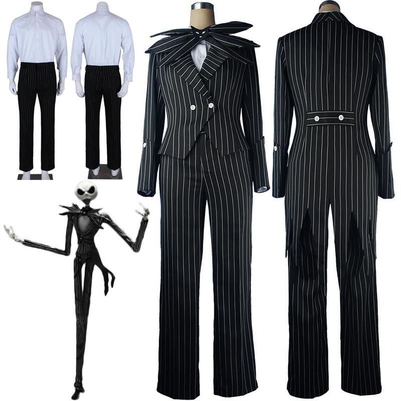 Before Nightmare The Christmas Jack Skellington Stripe Halloween Cosplay Kostüm
