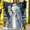 Christmas Santa Claus Theme Printed Blanket - Perfect for Couch, Bed, Travel & Outdoor Use | Machine Washable, Cozy & Durable.