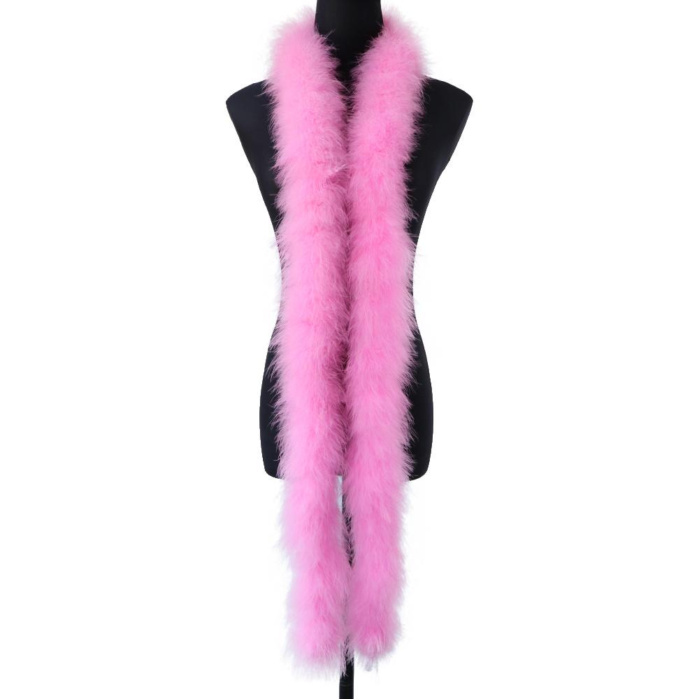 DIY 50Gram Pink Fluffy Turkey Marabou Feathers Boa for Wedding Carnival Dress Costumes Decoration Scarf Shawl Boas Sewing Crafts 2M