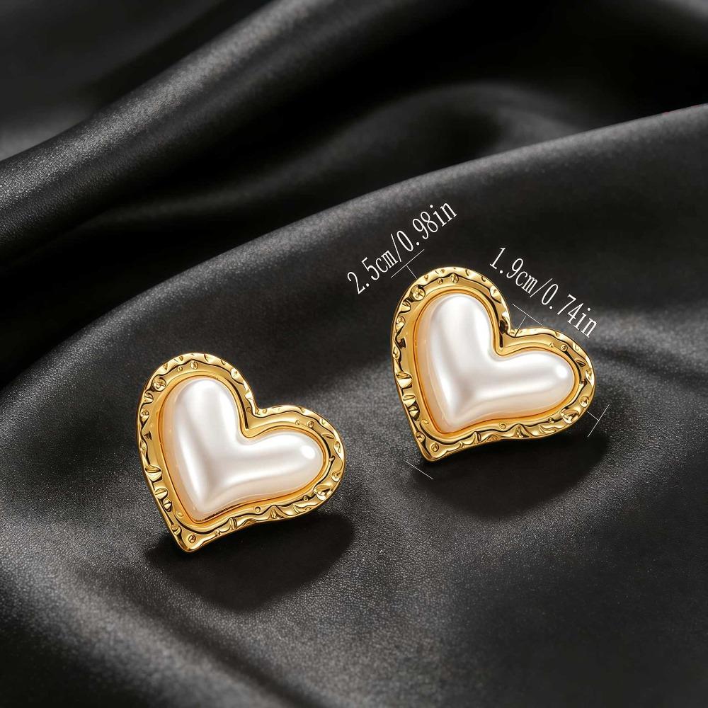 ins style French retro pearl stud earrings women's 18K gold-plated niche design high-end earrings