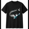 Double Exposure Porpoise Torn Sea Ocean Mens T-Shirt Black 100% Cotton Printed