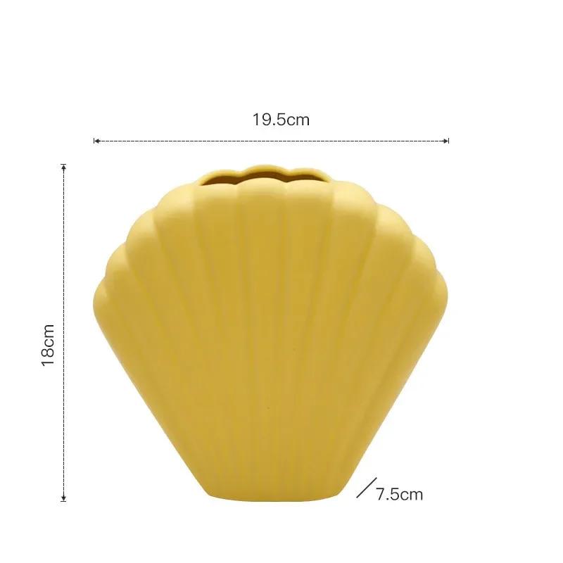 Nordische Kunst Muschelvase kreative Keramikvase Modern minimalistisch Wohnaccessoires moderne Blumenvase für Hochzeitsdekoration